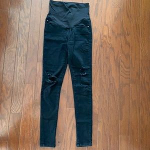 PinkBlush Distressed Black Skinny Maternity Jeans